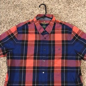 Plaid Short Sleeve Button up T-Shirt